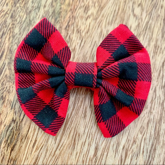 | itslove littles handmade buffalo check mini ribbon hair clips | - Picture 4 of 5
